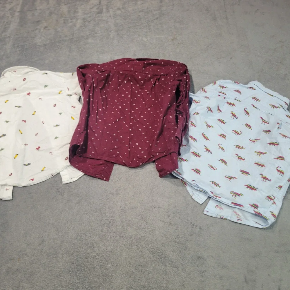 Carters‎ Childrens Place Boys 3T Multicolor Dinosaur Geometric Button Down Lot 3